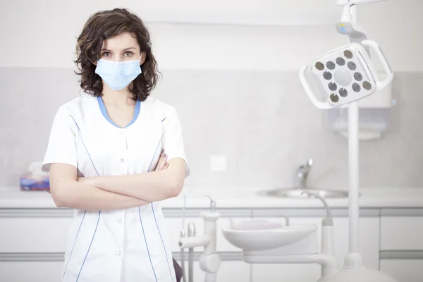 Young professional woman dentist in the office — Stock Photo, Image