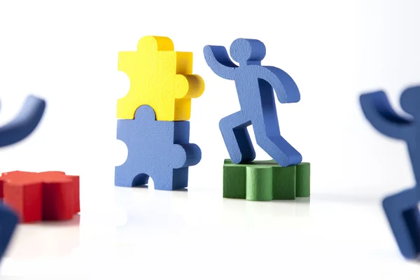 Concept of teamwork, people and icons — Stock Photo, Image