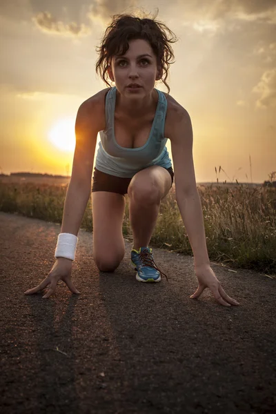 Sprinter startposition — Stockfoto