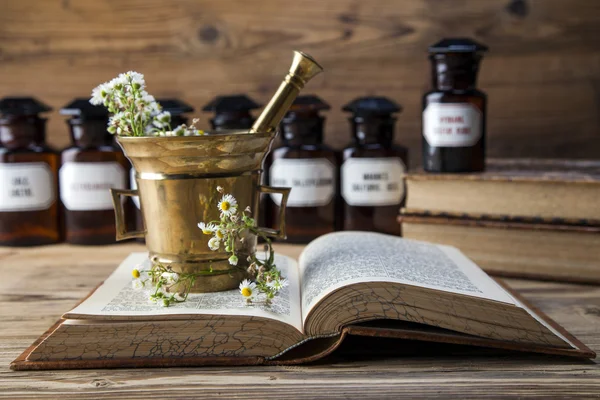 La antigua medicina natural, hierbas y medicinas — Foto de Stock