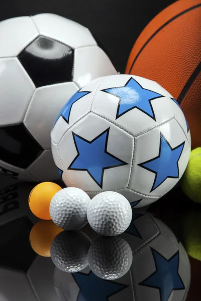 Sports accessories. paddles, sticks, balls and more — Stock Photo, Image