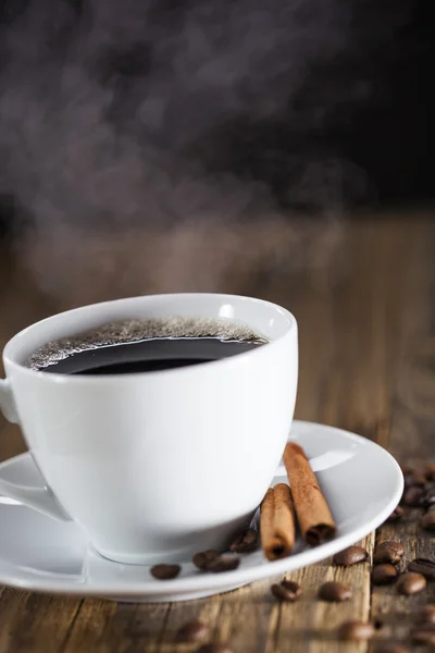 Delicious coffee with sweets on a wooden table — Stock Photo, Image