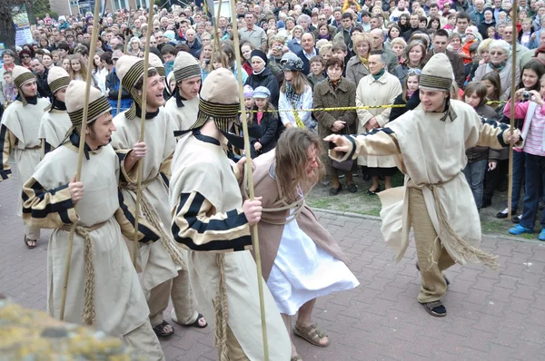 Christus gevangen naar Pilatus — Stockfoto