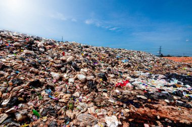 Büyük plastik atık yığınları, plastik atık dağları ve kentsel ve endüstriyel bölgelerden gelen biyolojik olarak çözülemeyen kumaş artıkları..