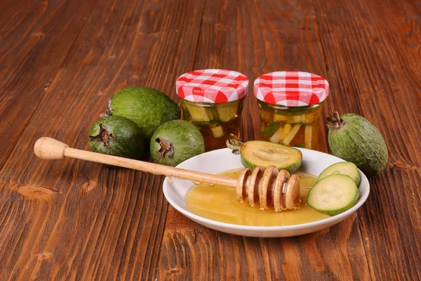 Feijoa Fruits with honey — Stock Photo, Image