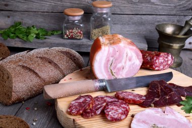 Sliced cold meats clipart