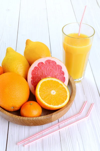 柑橘类水果-桔子、 柠檬、 橘子、 葡萄柚和 g — 图库照片