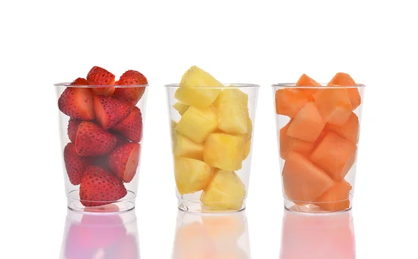 Tres tazas de fruta — Foto de Stock