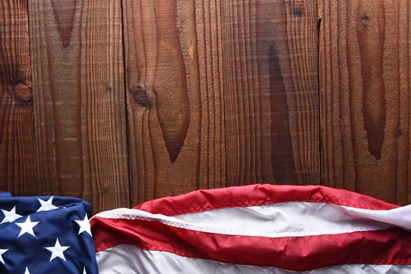 Drapeau américain horizontal sur bois — Photo