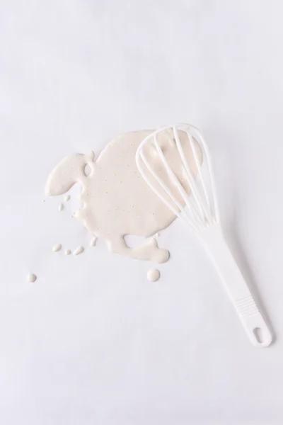 Batter Spill with Whisk — Stock Photo, Image