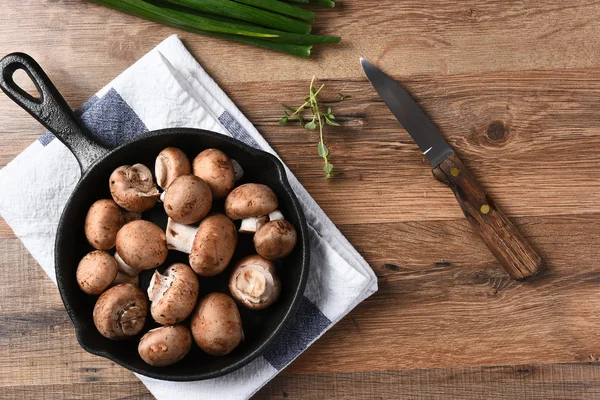 Preparing to Sautee Mushrooms — Stock Photo, Image