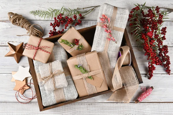 Weihnachtsgeschenkverpackung — Stockfoto