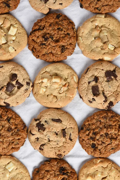 Diverse koekjes op witte handdoek — Stockfoto