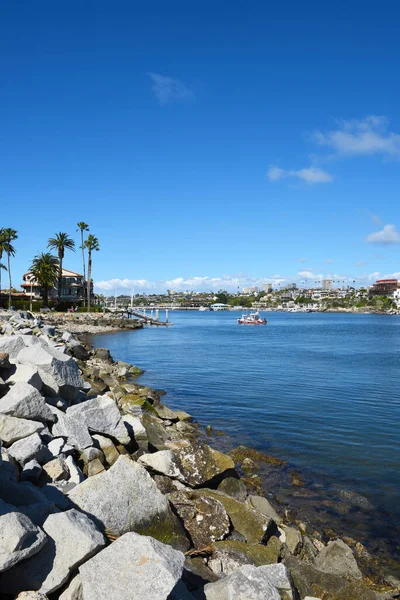 Newport Beaach California Feb 2017 Boats Newport Harbor Seen Jetty — 스톡 사진