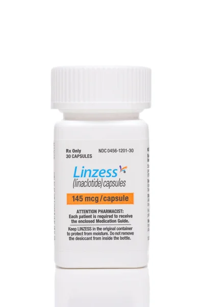 Irvine California 2021年5月28日 一瓶Linzess Linaclotide Capsules — 图库照片