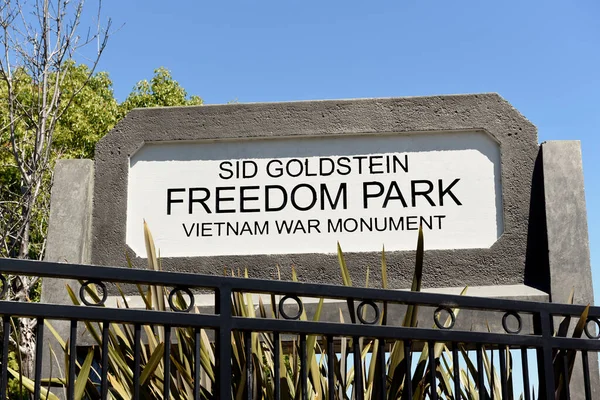 Westminster Californie Juillet 2021 Panneau Parc Liberté Sid Goldstein Mémorial — Photo