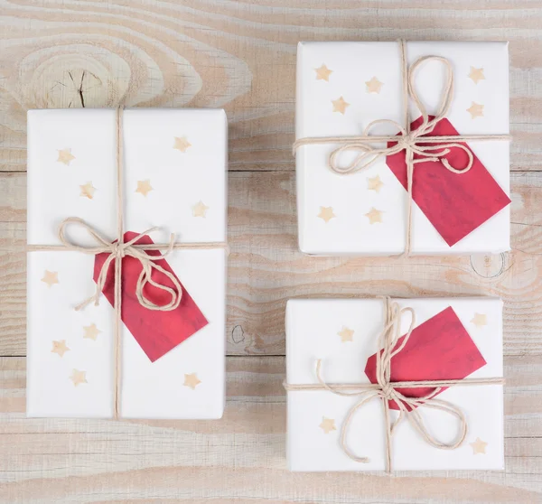 White Christmas Presents Square — Stock Photo, Image