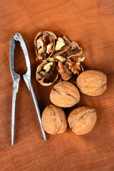 Nutcracker and Walnuts Vertical — Stock Photo, Image