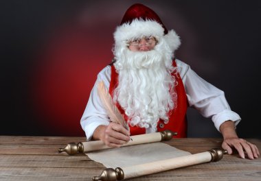 Santa Making His List clipart
