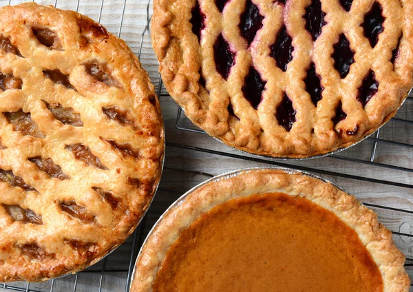 Pies on Cooling Racks — Stock Photo, Image