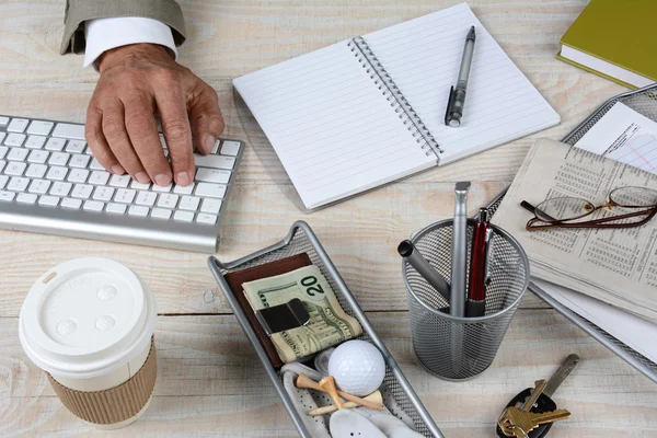 Primo piano Businessmans Desk — Foto Stock