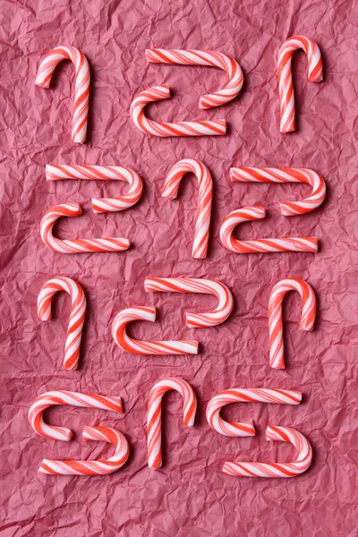 Patrón de bastón de caramelo en papel tisú —  Fotos de Stock