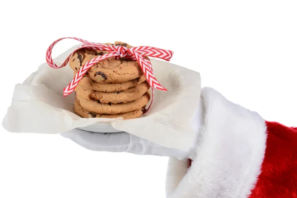 Placa de Santa Holding de Cookies —  Fotos de Stock