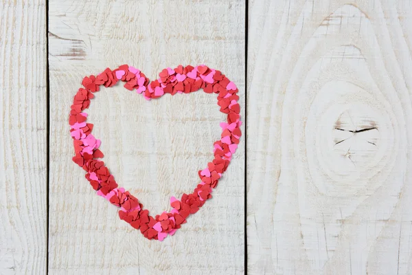 Mini Hearts on Wood — Stock Photo, Image