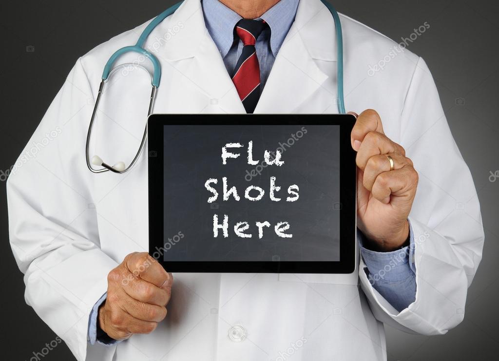 Doctor Tablet Computer Flu Shots
