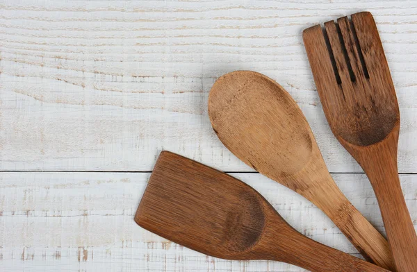 Wooden Utensils With Copy Space — Stock Photo, Image
