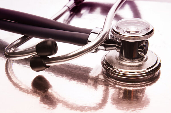 Stethoscope Closeup with Reflection