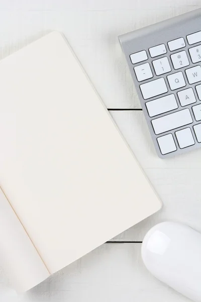 Home Office White Desk Vertical — Stock Photo, Image