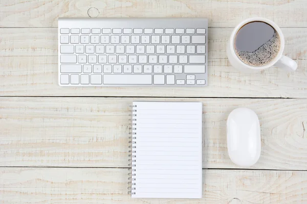 Overhead White with Coffee — Stock Photo, Image