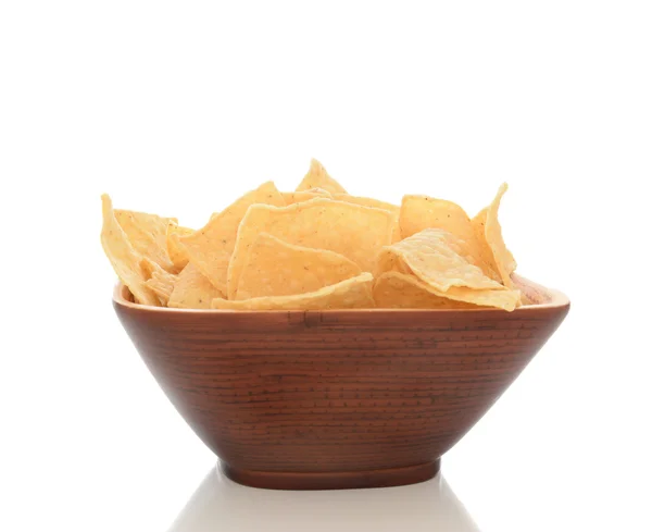Fa tál tele kukorica Chips — Stock Fotó