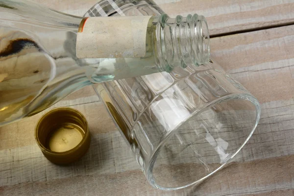 Liquor  Bottle on Glass — Stock Photo, Image