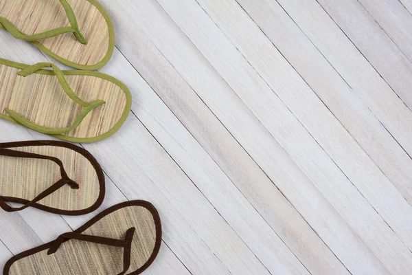 Flip Flops on Wood Background — Stock Photo, Image