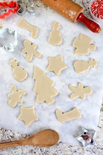 Forma de Natal massa de biscoito — Fotografia de Stock