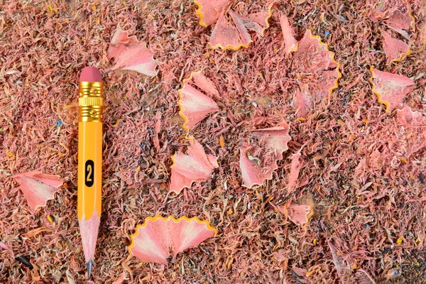 Pencil Stub on Shavings — Stock Photo, Image