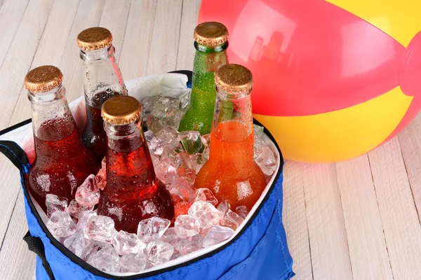 Cooler with Soda and Beachball — Stock Photo, Image