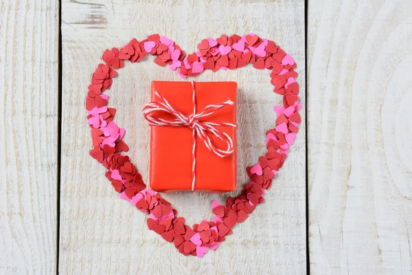 Gift Inside Heart Shape — Stock Photo, Image