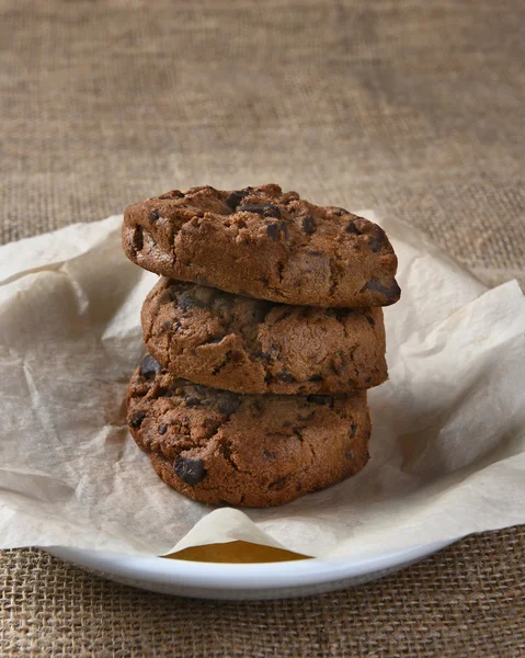 Chocolate Chocolate Chip Cookie Closeup — Stock Photo, Image