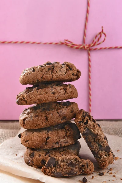 Chocolate Chocolate Chip Cookie Bakery Box — Stock Photo, Image