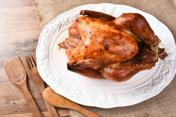 День благодарения Турция на блюдечке — стоковое фото