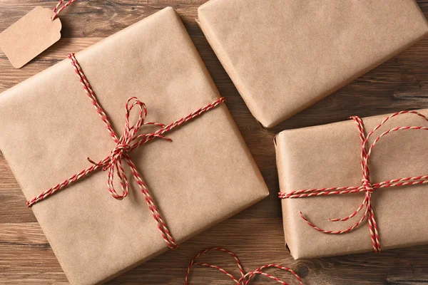 Plain Wrapped Christmas Presents — Stock Photo, Image