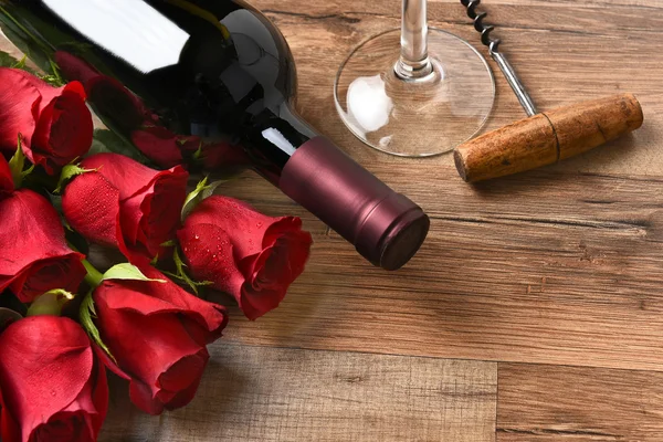 Vino y rosas — Foto de Stock
