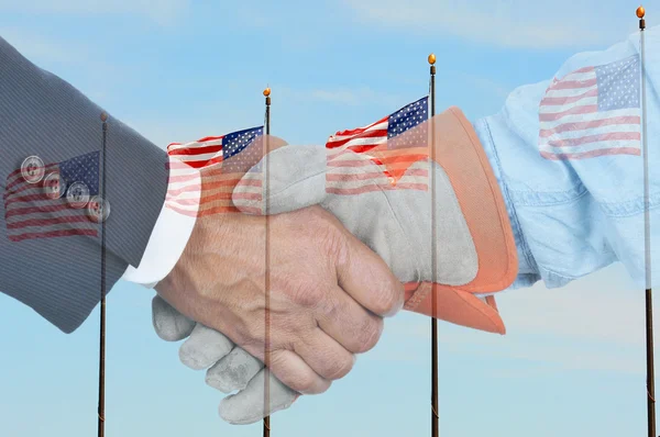 Handshake Double Exposure — Stock Photo, Image