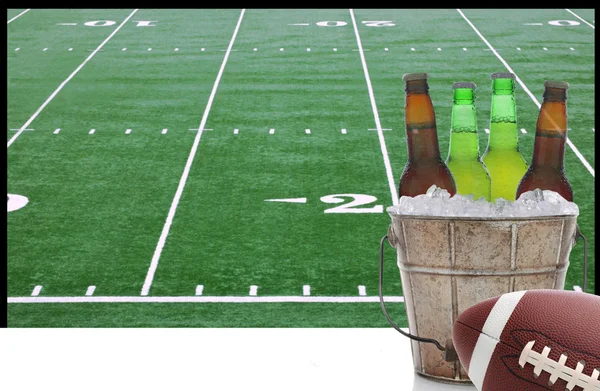 Beer Bucket TV Screen Football — Stock Photo, Image