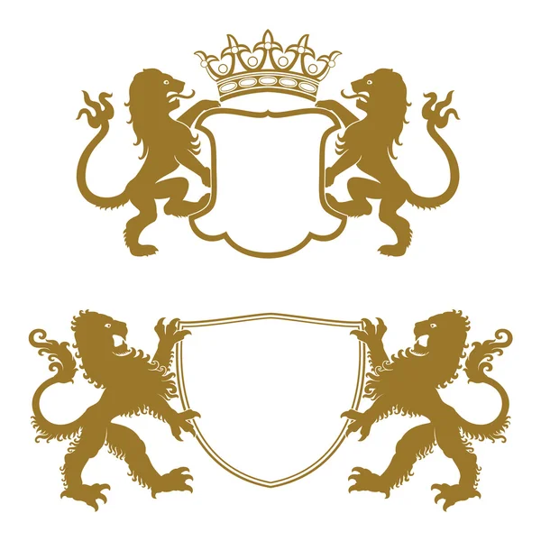 Heraldische toppen silhouetten — Stockvector