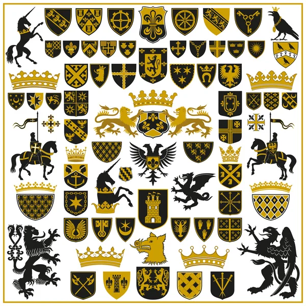 Heraldiken kammar och symboler — Stock vektor