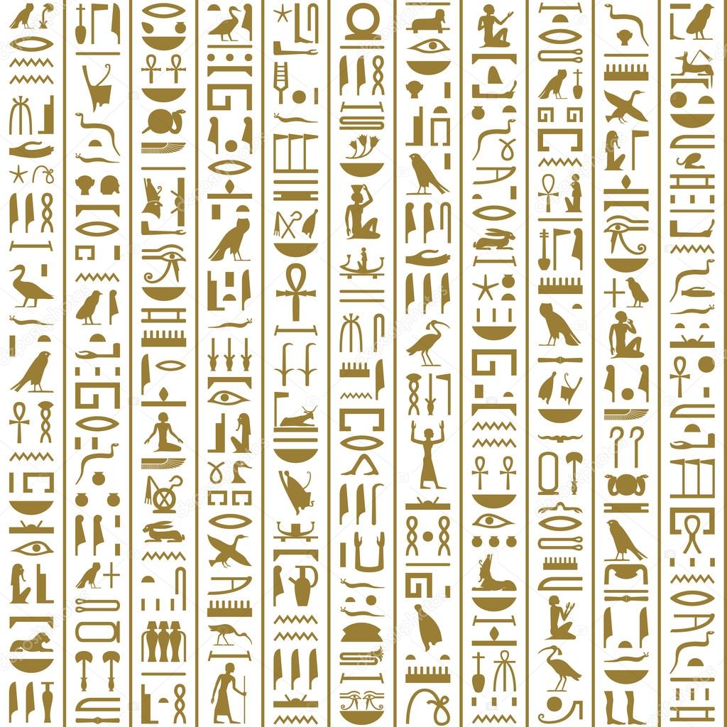 Ancient Egyptian Hieroglyphs Seamless